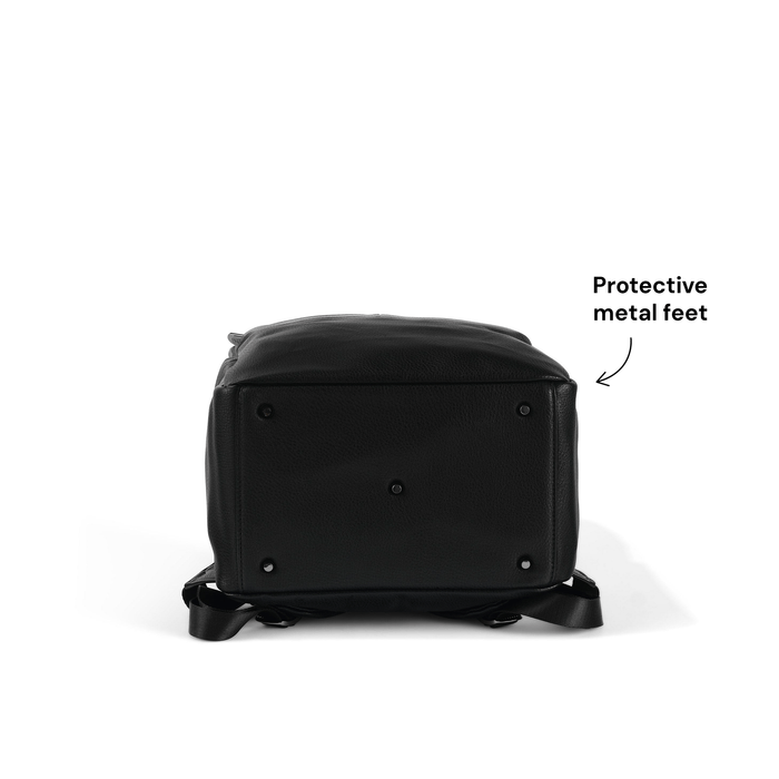 Multitasker Nappy Backpack - Black Vegan Leather
