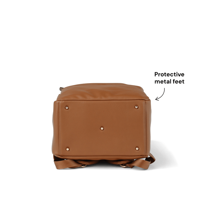 Multitasker Nappy Backpack - Chestnut Brown Vegan Leather