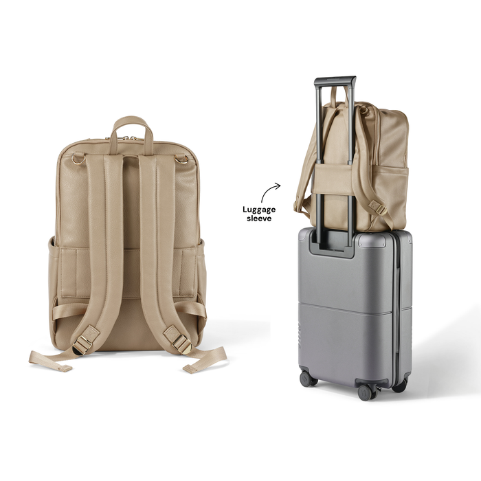 Multitasker Nappy Backpack - Oat Vegan Leather