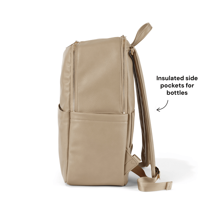 Multitasker Nappy Backpack - Oat Vegan Leather