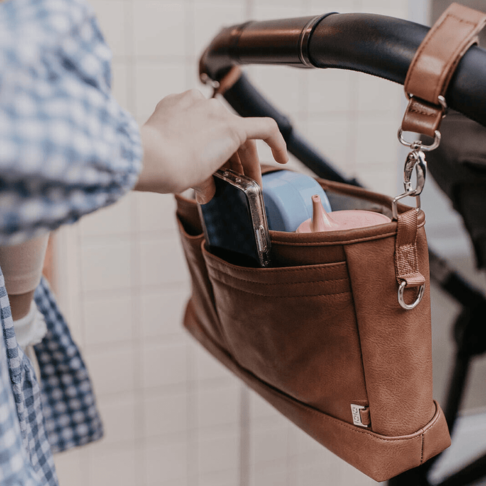 Signature Pram Caddy - Tan Vegan Leather