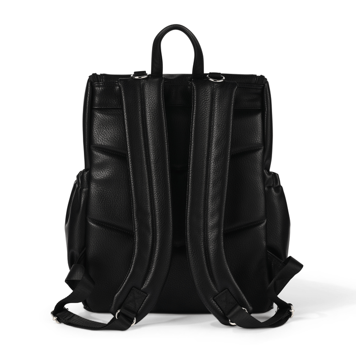 black leather nappy backpack Black Nappy Backpack