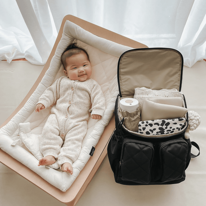 Signature Nappy Backpack - Black Diamond Quilt Nylon