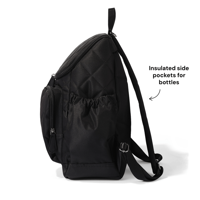 Signature Nappy Backpack - Black Diamond Quilt Nylon