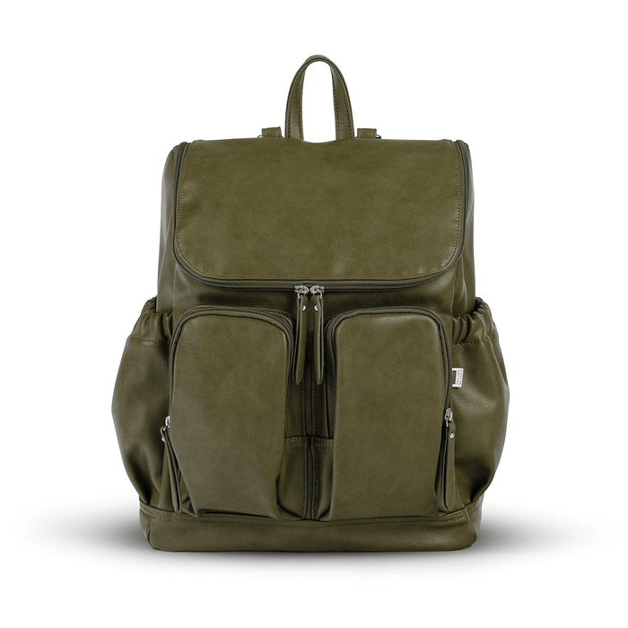 Signature Nappy Backpack - Olive Vegan Leather