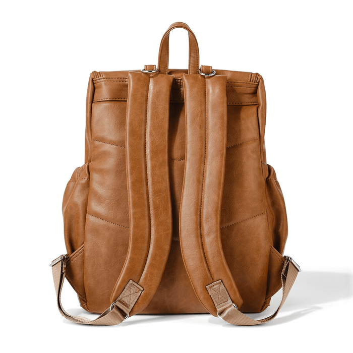 Signature Nappy Backpack - Tan Vegan Leather