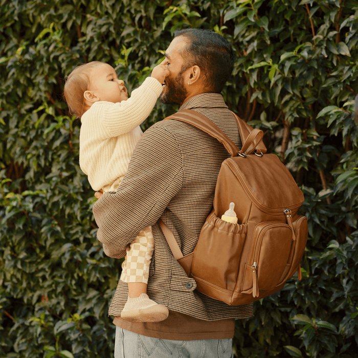 Signature Nappy Backpack - Tan Vegan Leather
