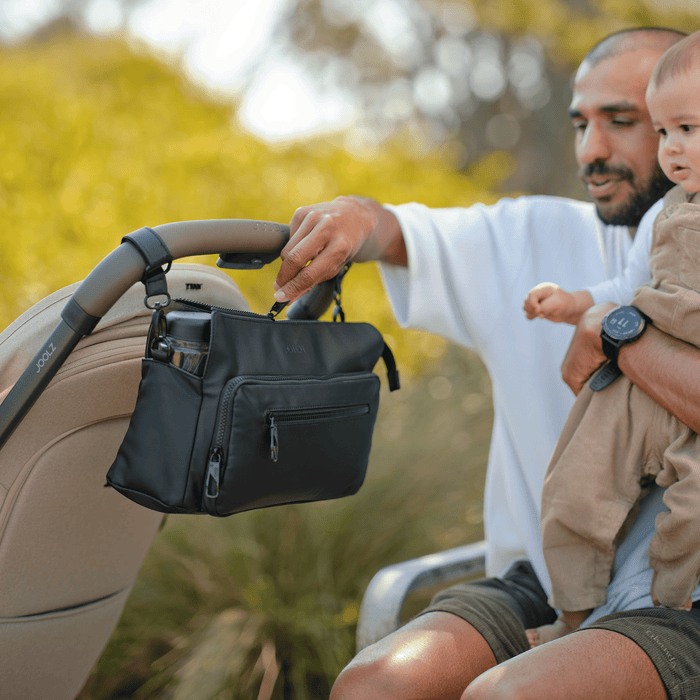Multitasker Pram Caddy 2.0 - Black Weatherproof