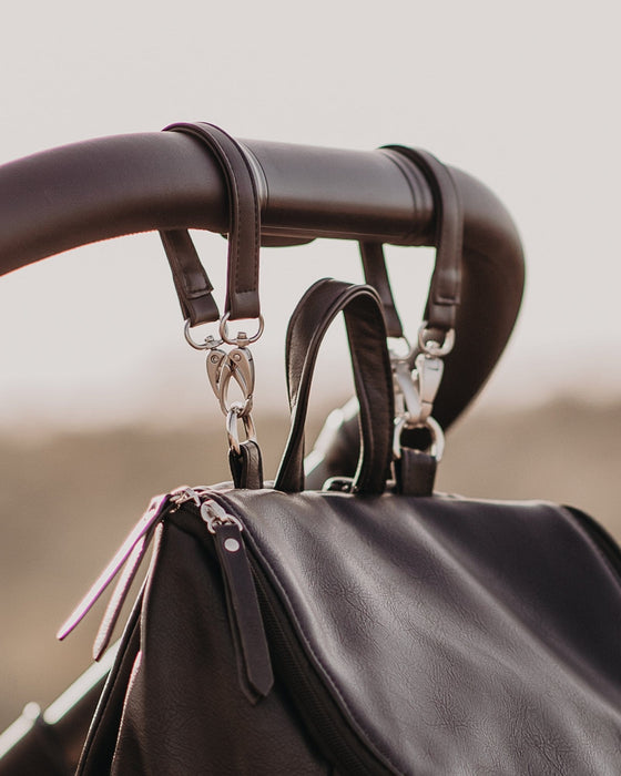 OiOi Black Stroller Strap Set - Faux Leather